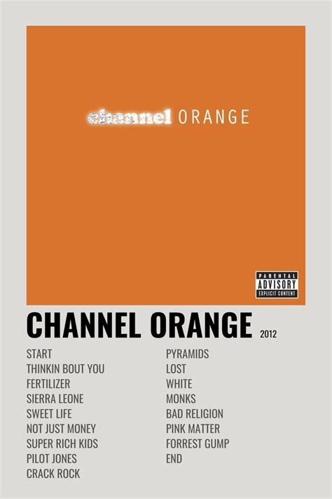 frank ocean channel orange songs.